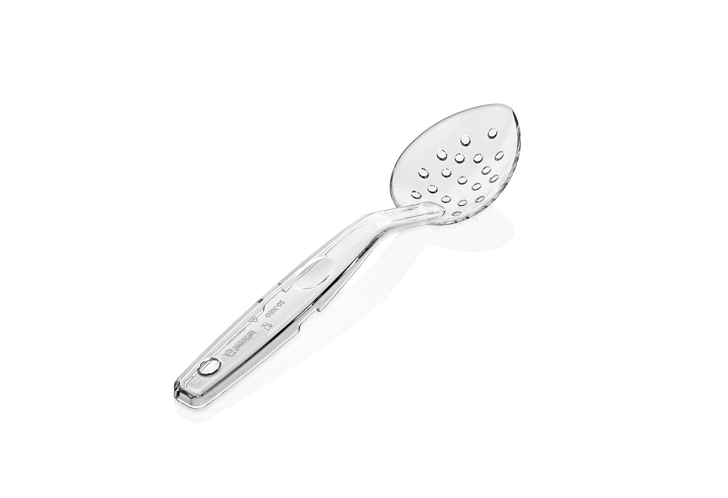 Ложка гарнирная 29,5 см., L ручки 20,5 см. перфор., поликарбонат, прозрачная GP /1/48/