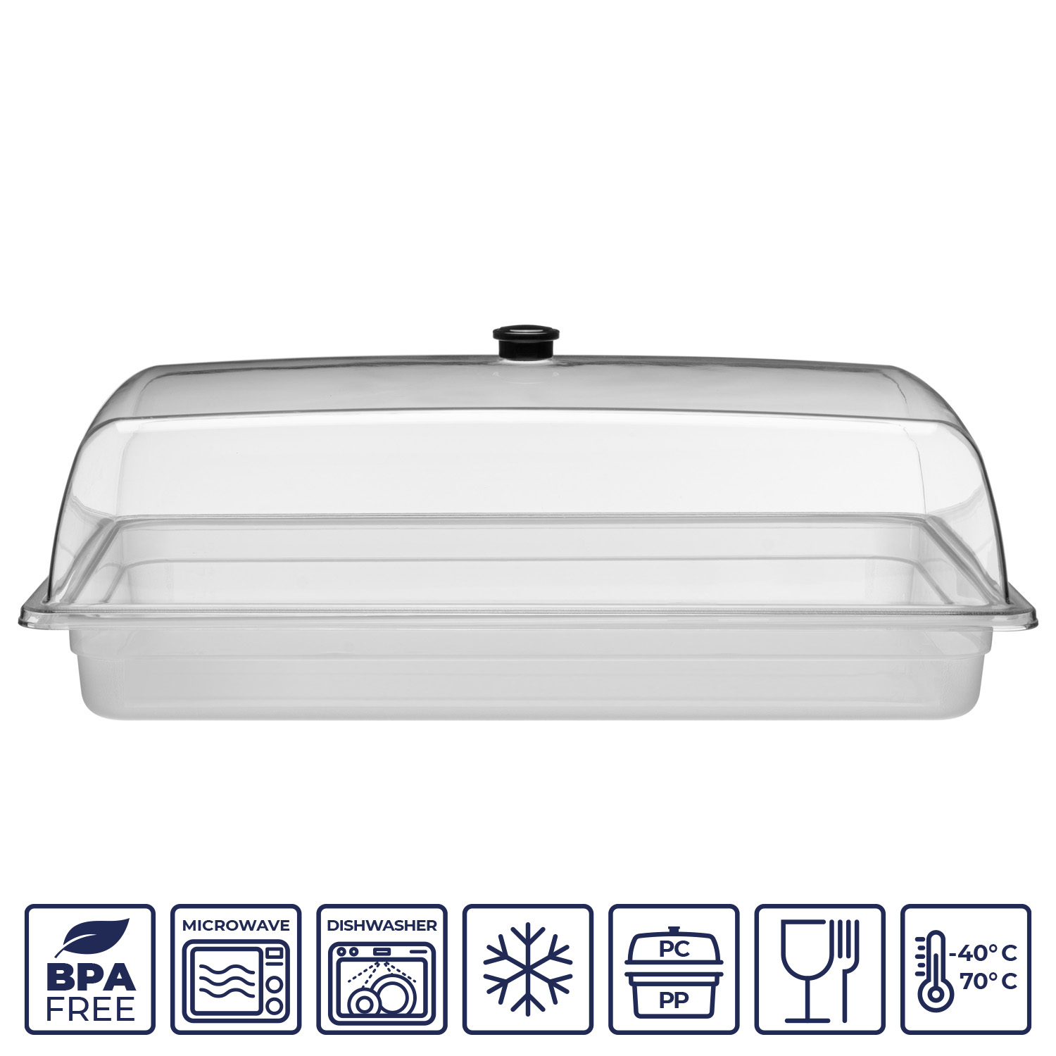 Крышка GN1/1 53*32,5 см. h=12,5 см. поликарбонат, прозрачная (поднос 76838,76846,76744,76745,76746,76747,76748,76750,76751) GP /1/6/