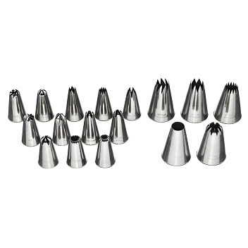 Набор кондитерских насадок 18 шт нерж. для декора капкейков /1/