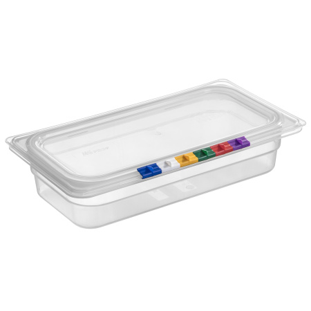 Гастроемкость 1/3 h= 65 мм. 325*176 мм. 2,4 л. п/п прозрачная с крышкой MGprof /1/7/