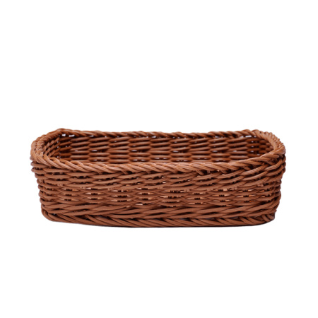 Корзина для хлеба прямоуг. 24,5*17*6 см. коричневая полиротанг MGprof /1/50/ АКЦИЯ Корзина для хлеба прямоуг. 24,5*17*6 см. коричневая полиротанг MGprof /1/50/ АКЦИЯ