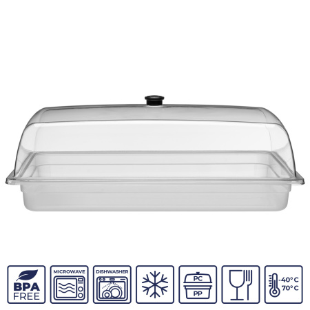 Крышка GN1/1 53*32,5 см. h=12,5 см. поликарбонат, прозрачная (поднос 76838,76846,76744,76745,76746,76747,76748,76750,76751) GP /1/6/