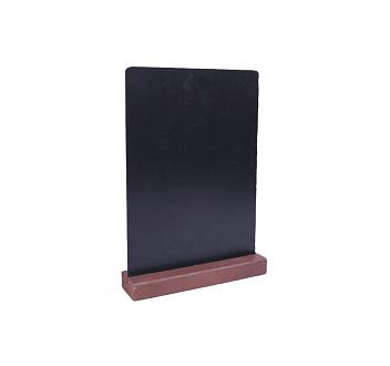 Табличка 150*210 мм. А5 меловая вертикал. тейбл тент, на дерев. подставке коричневая /1/ Табличка 150*210 мм. А5 меловая вертикал. тейбл тент, на дерев. подставке коричневая /1/