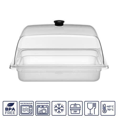 Крышка GN1/2 32,5*26,5 см. h=12,5 см. поликарбонат, прозрачная (поднос 76839, 76847,76855,76752,76753,76754,76755,76756,76757,76758,76759) GP /1/12/