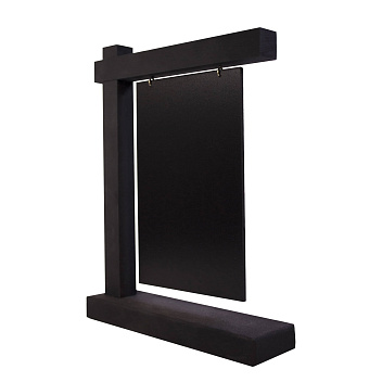 Табличка 170*220 мм. А6 меловая двусторонняя висячая, на дерев. подставке черная /1/ Табличка 170*220 мм. А6 меловая двусторонняя висячая, на дерев. подставке черная /1/